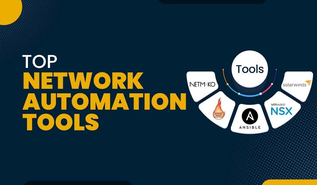 Blog featured image showing the top Network Automation tools.