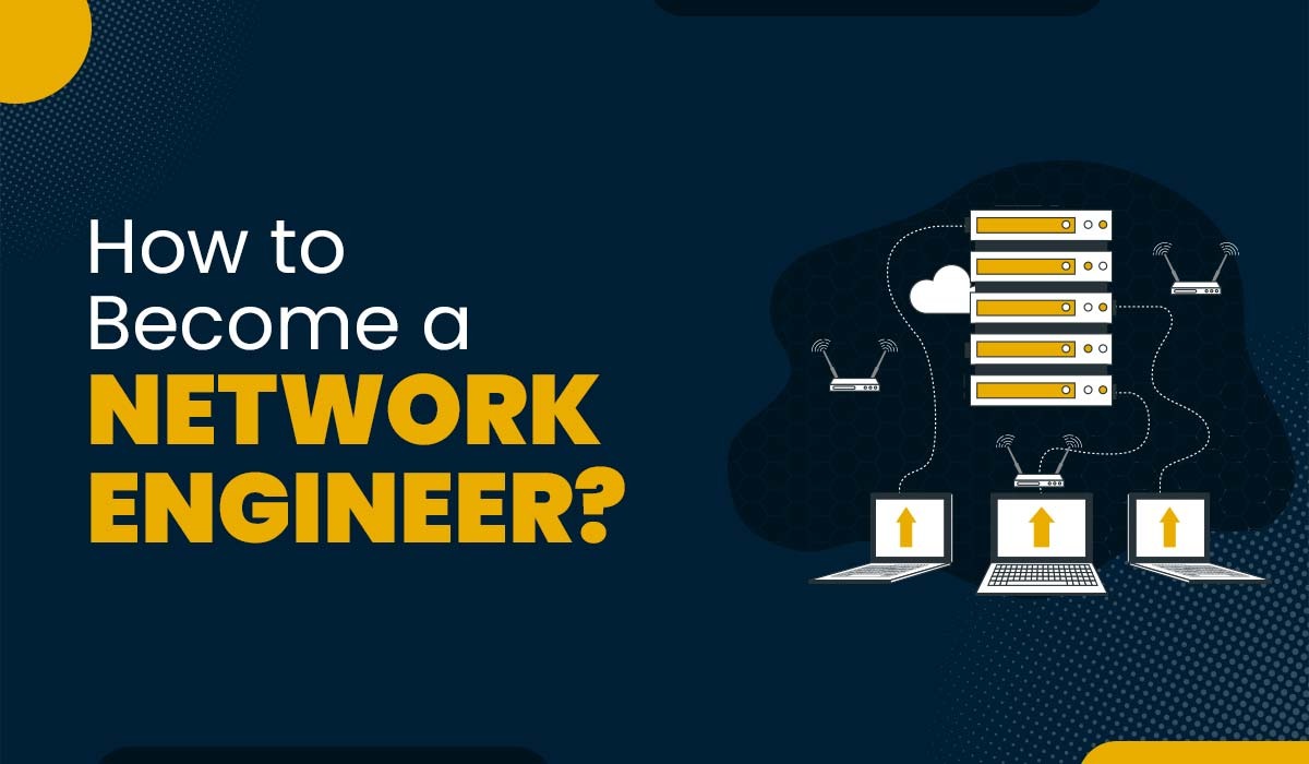A blog featured image for a blog with title - How to become a Network Engineer