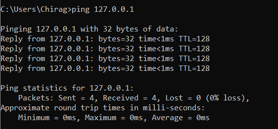 Ping Network Troubleshooting Tool working