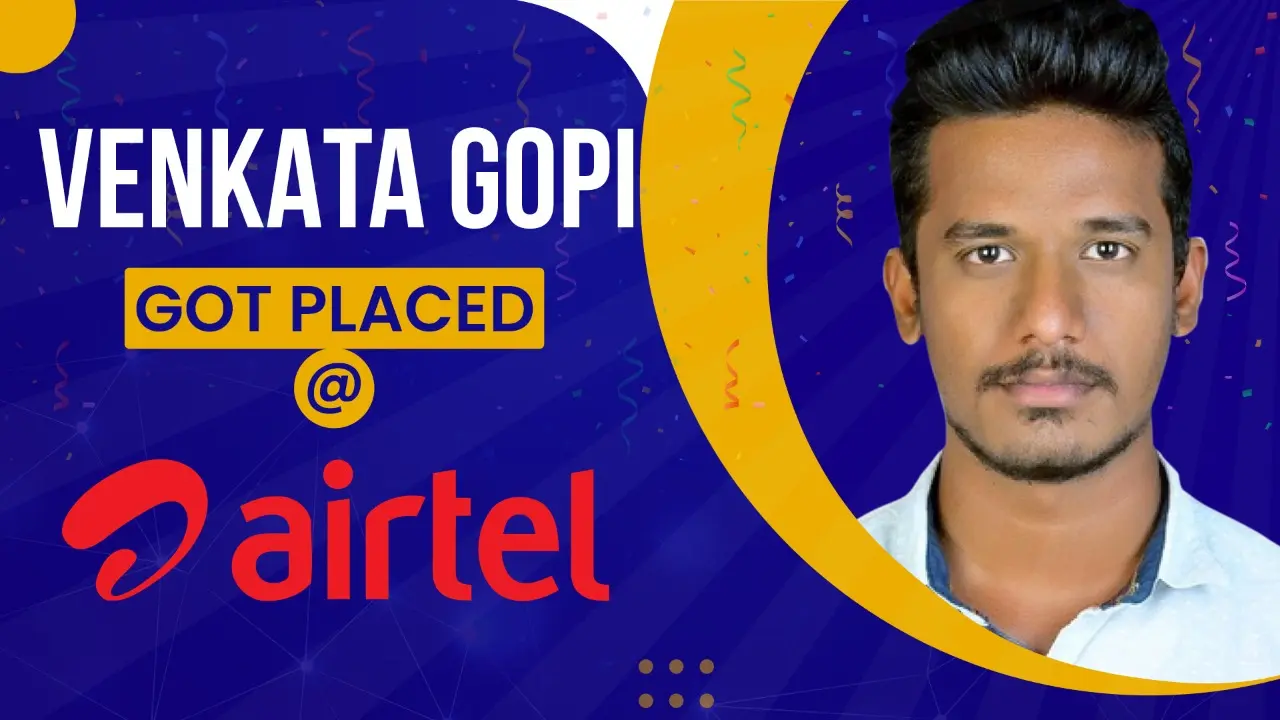 Image showing Venkata Gopi got placed at Airtel