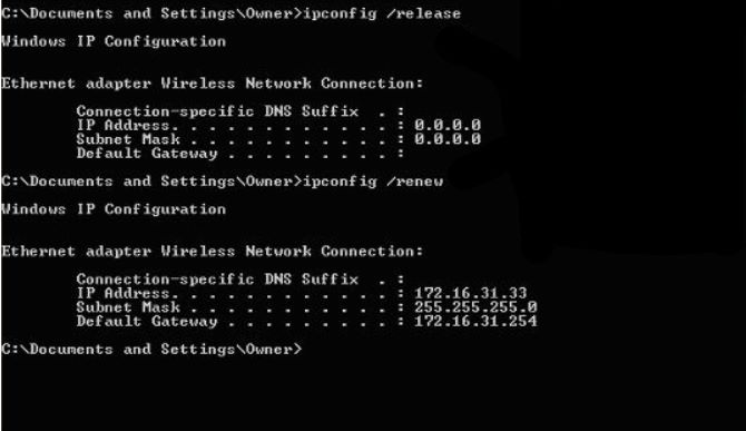 Removing IP Address Conflict with ipconfig