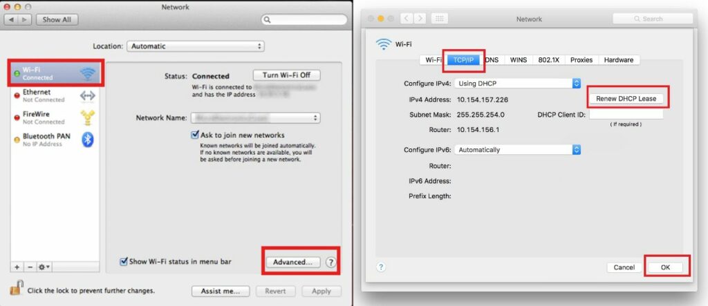 Removing IP address conflict on MAC