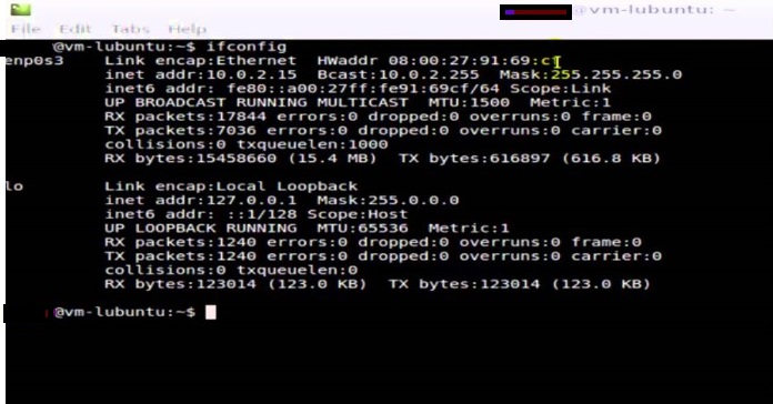 Image showing how a MAC Address will look on a Linux operated device