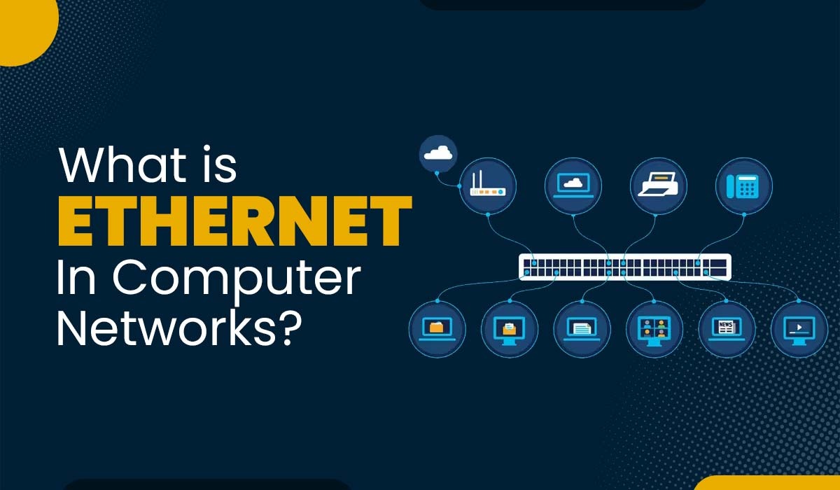 Blog featured image with text - What is Ethernet in Computer Networks and an image of ethernet.