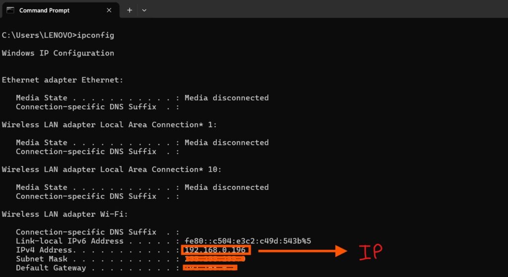An image showing your IP Address after the whole process