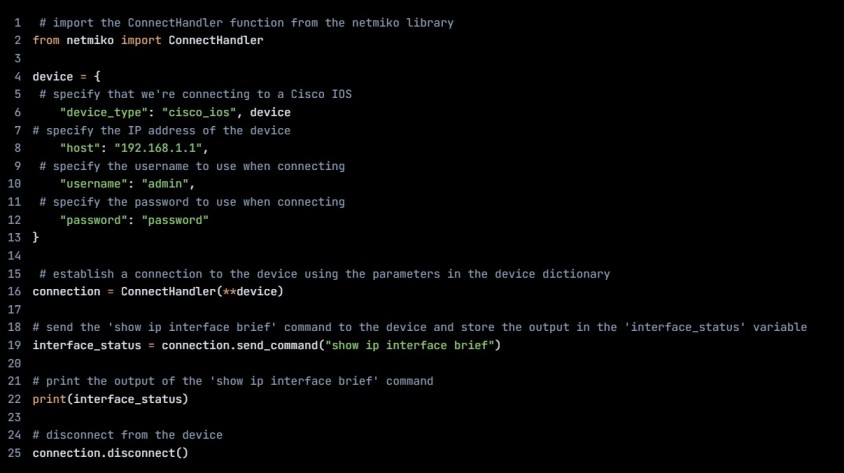 A python code for Netmiko