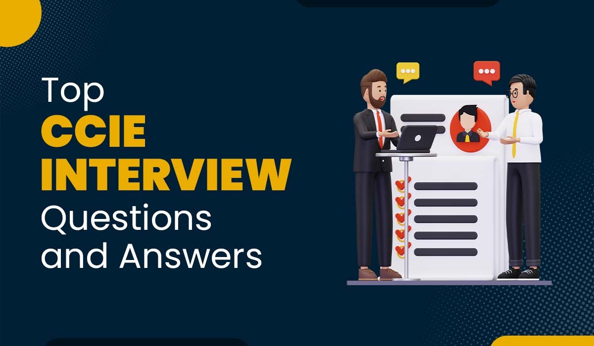 A blog featured image for a blog with title - Top CCIE Interview Questions and Answers