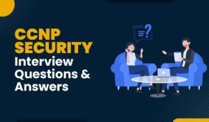 A blog featured image for a blog with title - CCNP Security Interview Questions and Answers