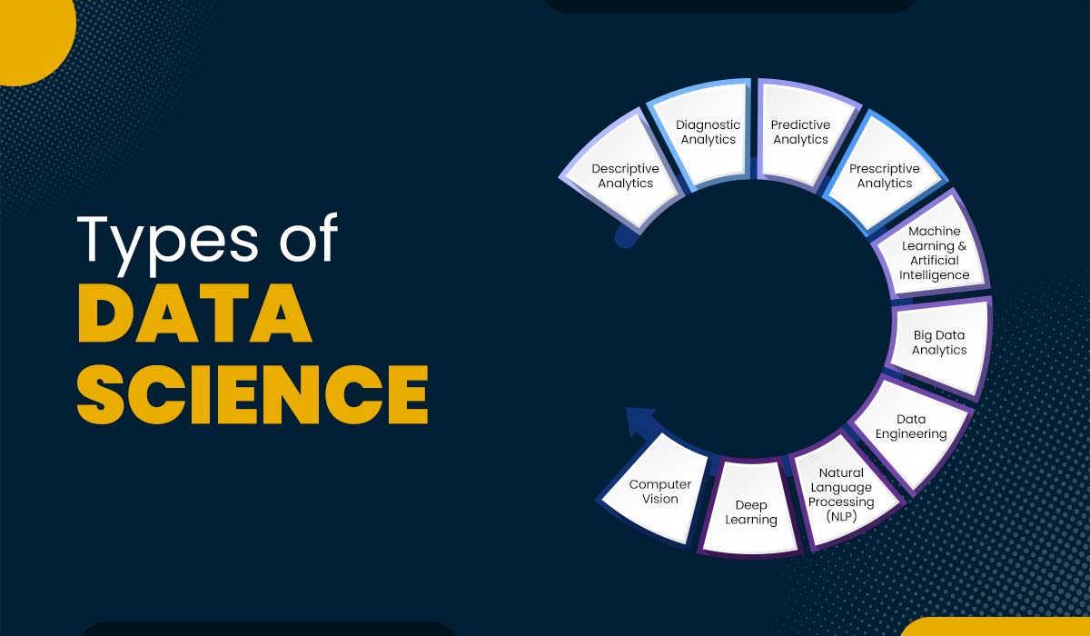 Blog Featured image for a blog with a title - Types of Data Science