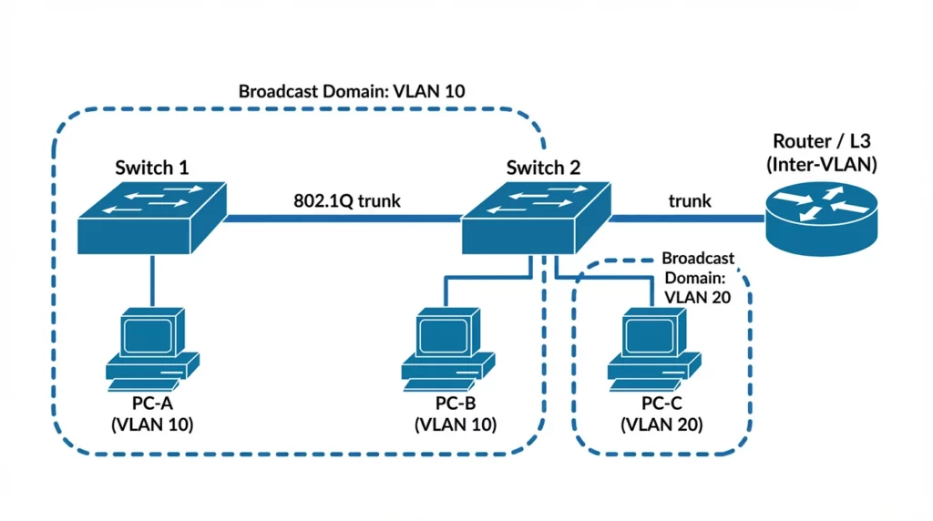 What is Broadcast Domain in Networking? 2 Broadcast Domain
