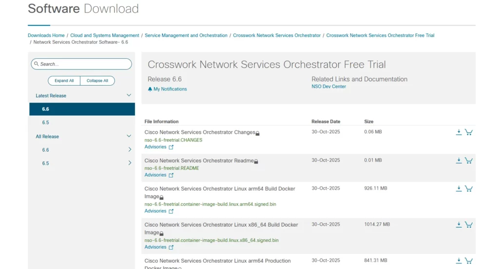 Cisco NSO Download