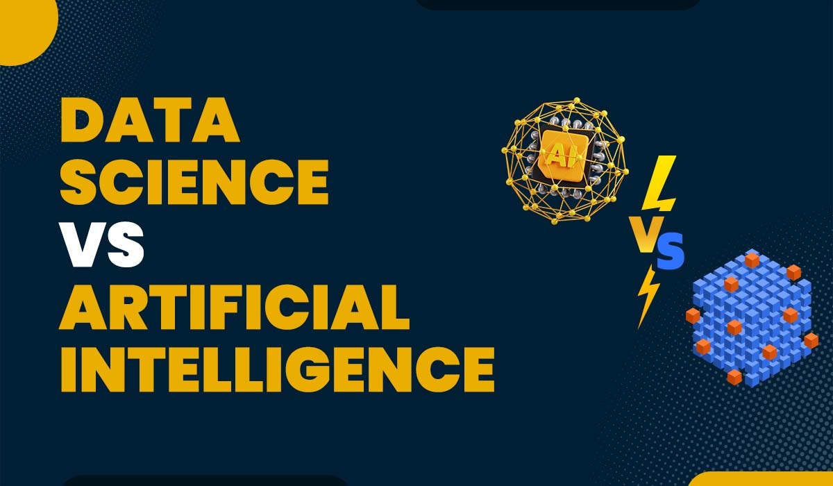 Blog Featured image for a blog with a title - Data Science vs Artificial Intelligence.